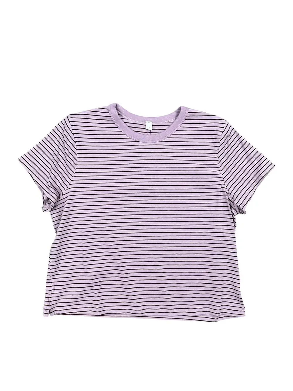 Lululemon Striped Classic Fit Cotton Blend Tee Dusty Rose — Size 10